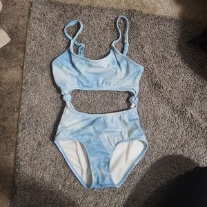 Art Class Light Blue Tie-Dye Swimsuit